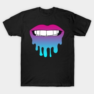 Vaporwave Dripping Lips Teeth Together T-Shirt